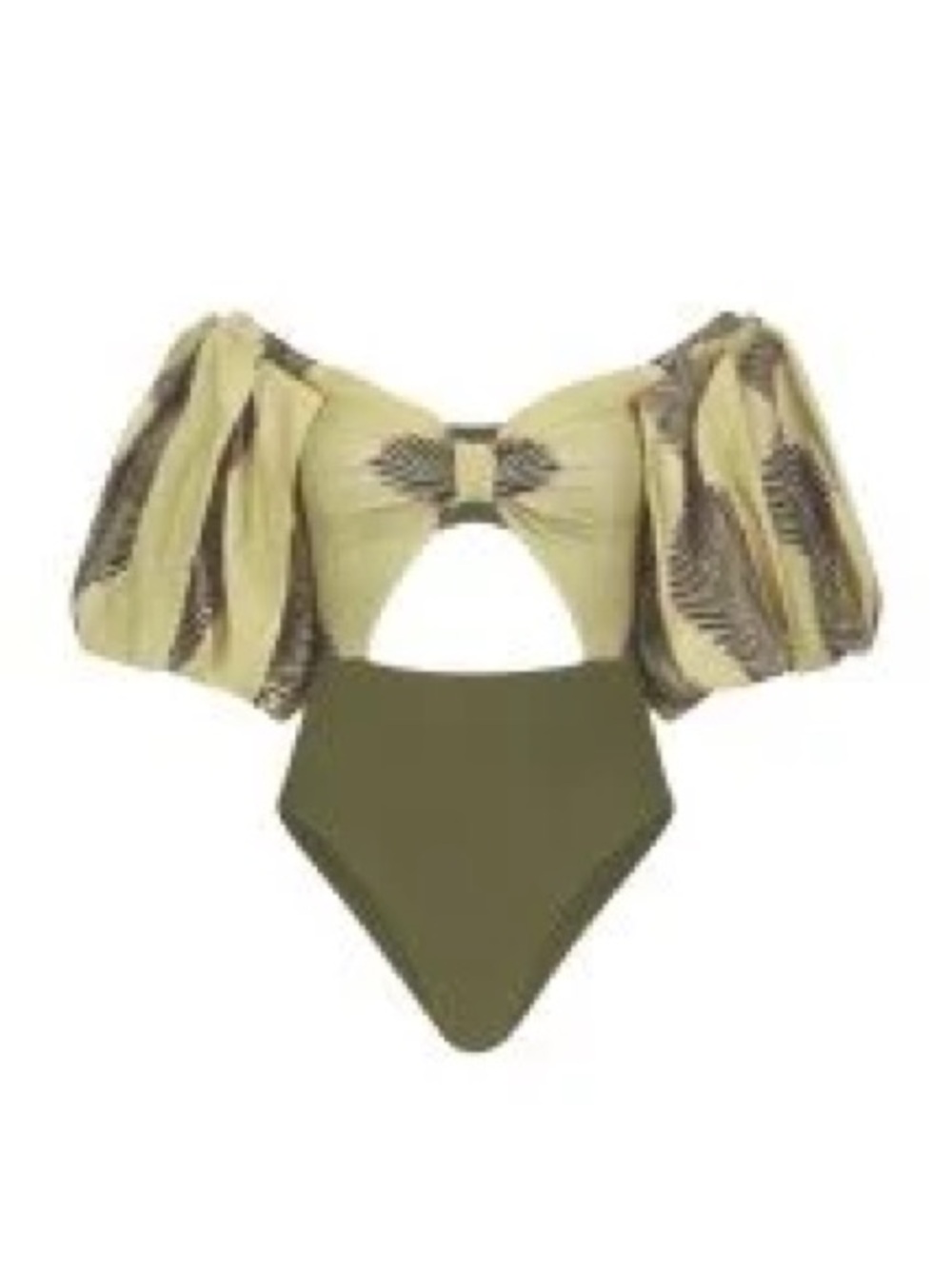 Fe Noel Gatsby Two Tone Puff Sleeve Bodysuit
